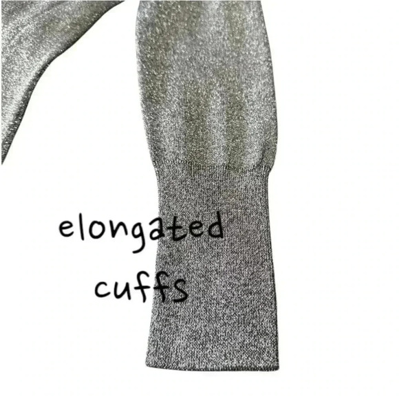 PERUVIAN CONNECTION metallic gray long cardigan duster dress women’s large - Picture 8 of 15